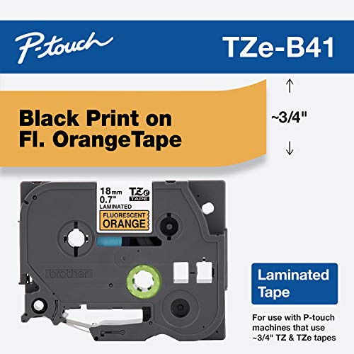 Brother Genuine P-touch TZE-B41 Tape, 3/4" (0.7") Wide Standard Laminated Tape, Black on