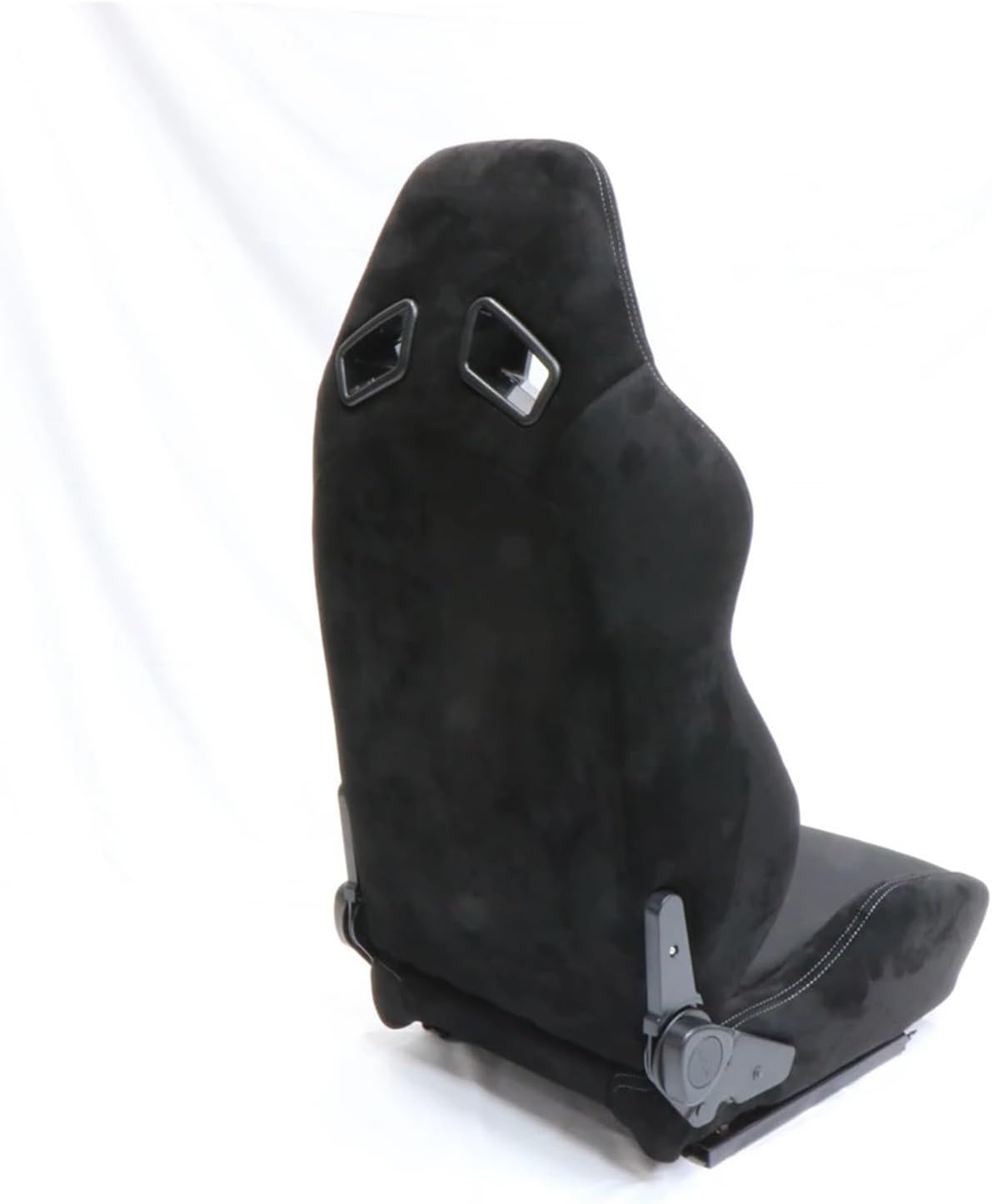 Racing Seat Black Suede Universal Car Sport (Custom Logo Available) - High Back Design, Side Bolsters