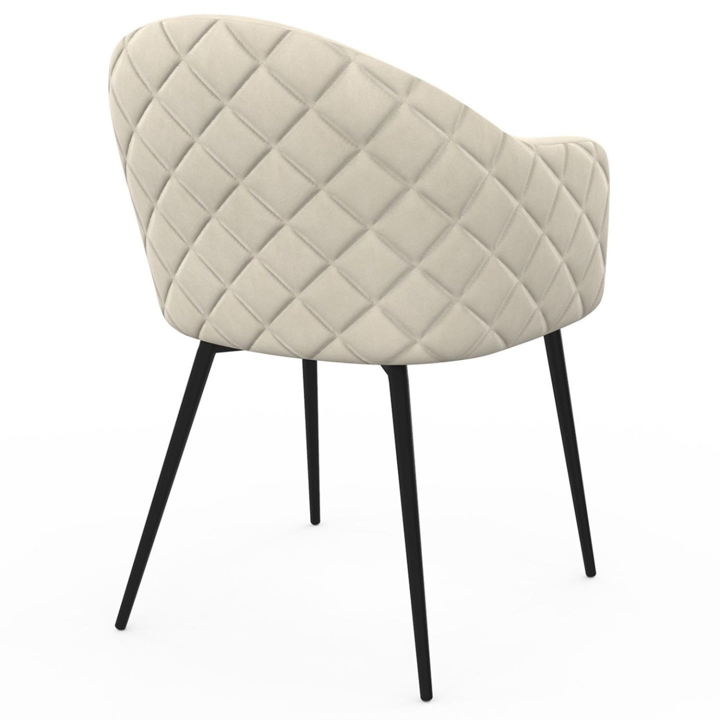 IDMarket – Juego de 2 sillas de comedor, sillones de mesa Moly de terciopelo gofrado, color beige
