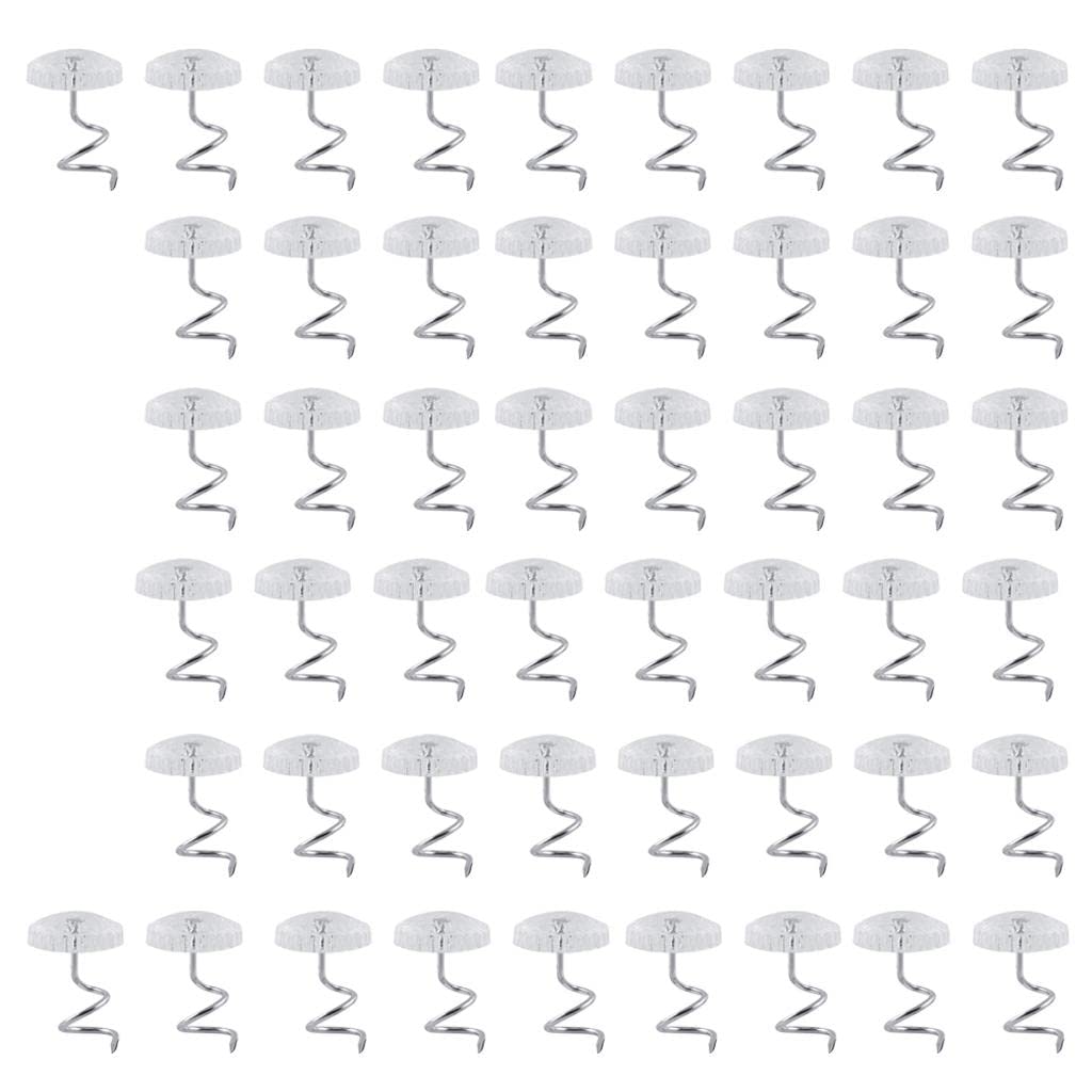 MYCENSE Upholstery Fastening Pins with Clear Heads for Car Roof and Home Use, Round Shape L 50 Pack