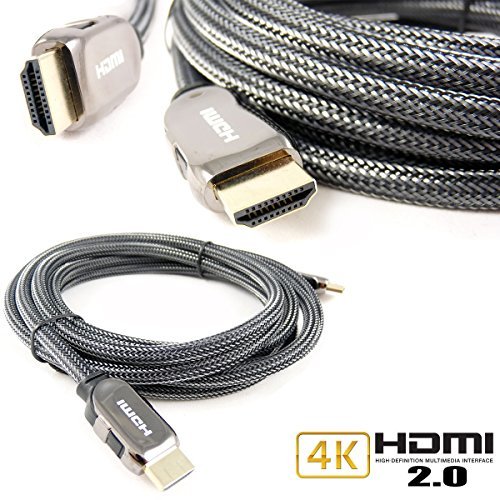 5,0m cable de HDMI | 4K @ 60Hz 4096 x 2160p HDR UHD 4:4:4 18Gbps | Alta velocidad con Ethernet | 4K Ultra HD 2160p / 3D / ARC y CEC | Cable de blindaje triple Premium