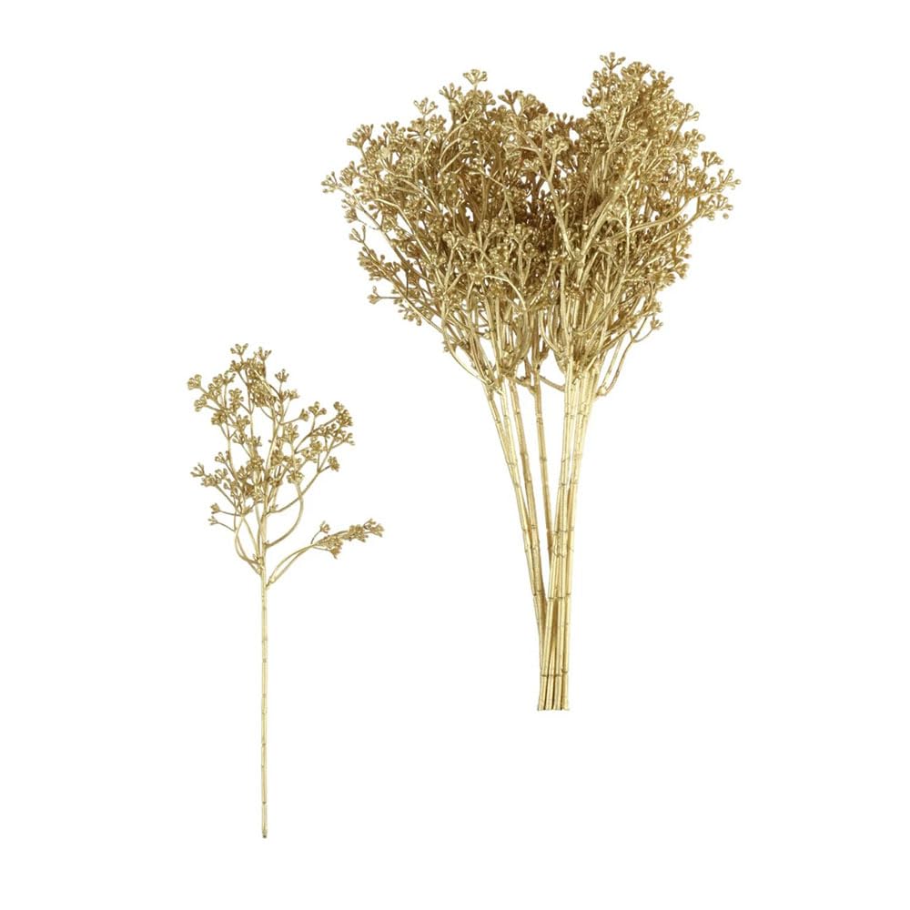 FloristryWarehouse Artificial Bud Sprig Bunch of 10 Stems 36cm/14 Inches Gold