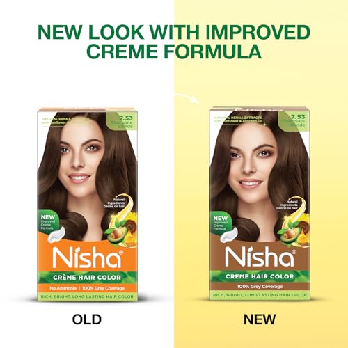Image of Nisha Creme Hair Color Cream Cool Blonde, 150g, Long Lasting Hair Dye for Grey Coverage, Natural Shine, Smooth Finish, For Men & Women, Pack of 1