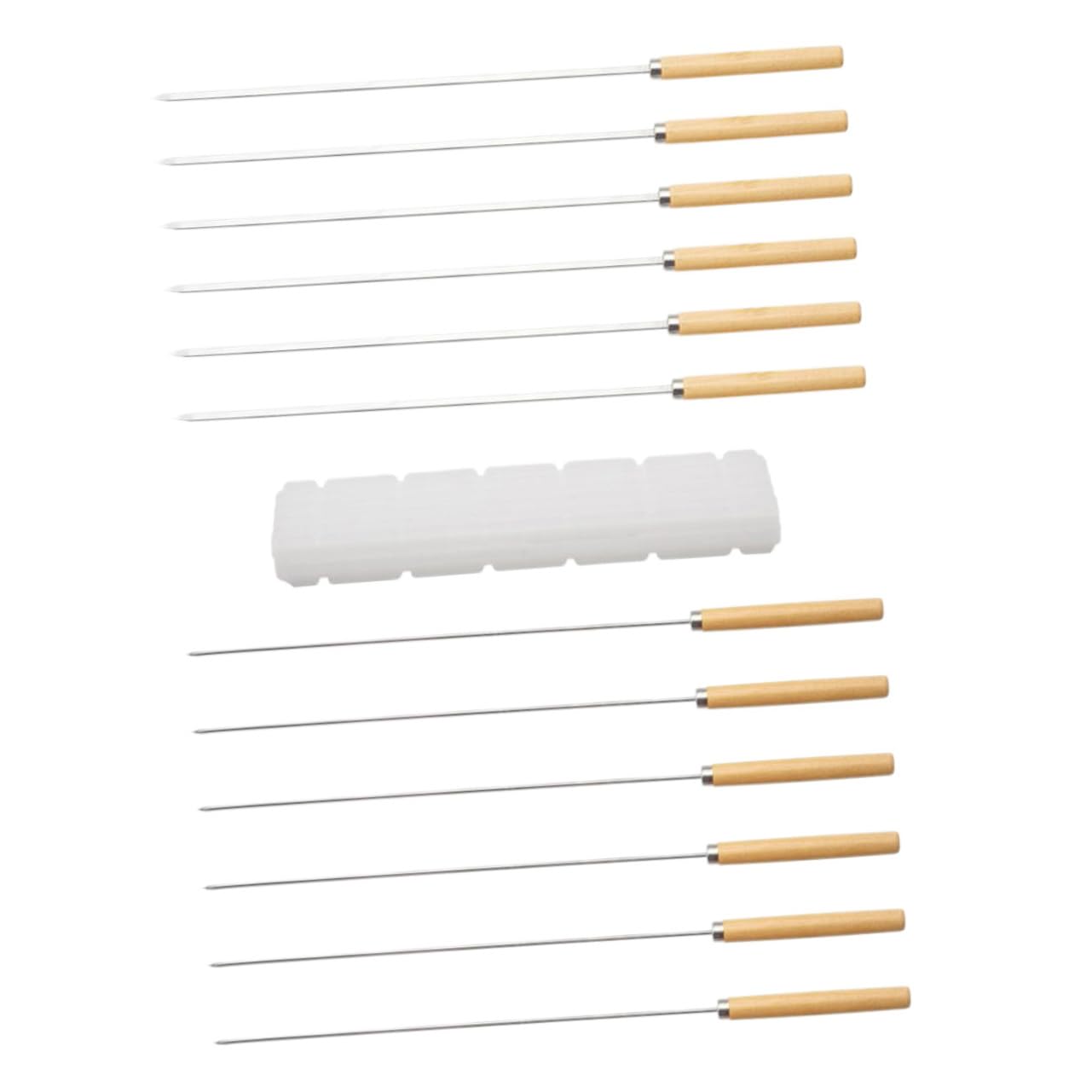 1Set Stainless Steel Skewer for Grilling Assorted Color Barbecue Sticks for Outdoor Camping and Backyard Bbq Durable and Reusable Bbq Accessories