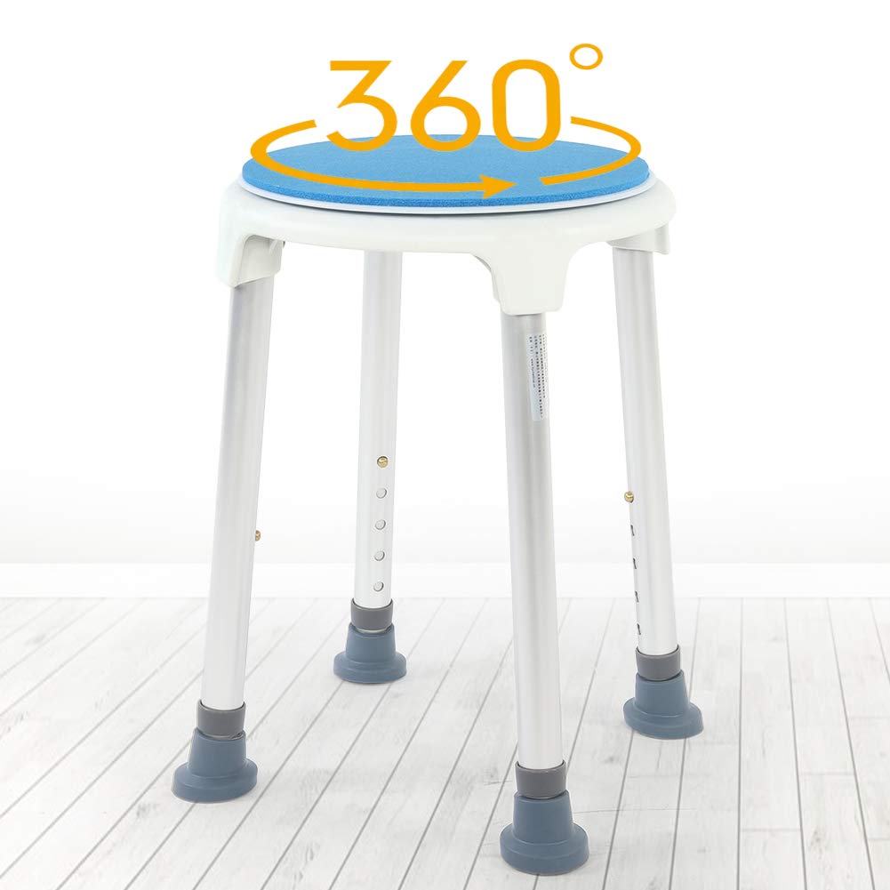 Taburete de baño antideslizante giratorio de 360 ​​grados, asiento de ducha para ancianos y mujeres embarazadas