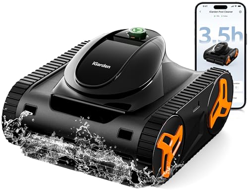 (2026 NEW) iGarden Robotic Pool Cleaner KN Series, 210-Min Runtime, Smart 3D Navigation, Full-Inverter Energy-Saving Tech, Cleans Floor, Wall & Waterline, for Above-Ground & Inground Pools