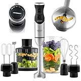 Berdsen Stabmixer Handmixer Pürierstab 1500W Multifunktional Mit Zubehör Turbo Funktion 1000 ml Titan Edelstahl Schwarz Silber