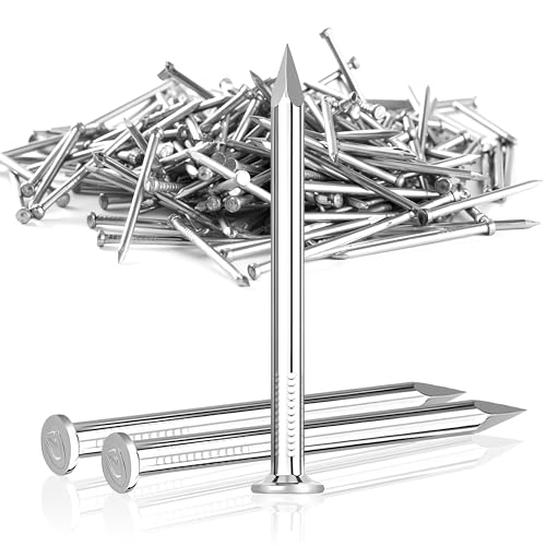 Jyvex 100 chiodi in acciaio da 50 mm, per pareti in cemento zincate, per lavori in legno, per immagini, unghie per cornici, uso universale in interni ed esterni