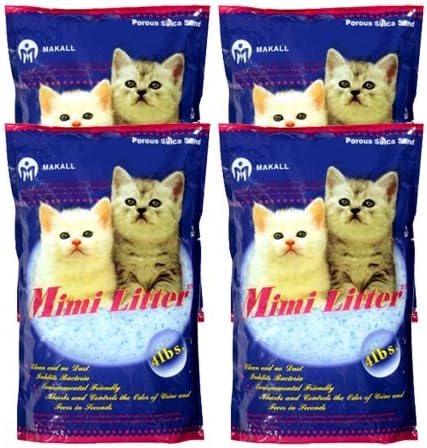 Mimi Pet Cat Litter Silica Gel Crystals, Ultra Absorbent & Lightweight, 4-Pound Bag, 4 Pack