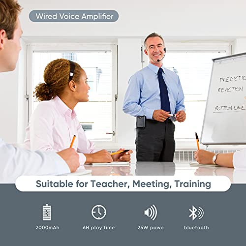 Amplificador de voz de 25 W para professores, alto-falante portátil SHIDU com microfone com fio, Blu