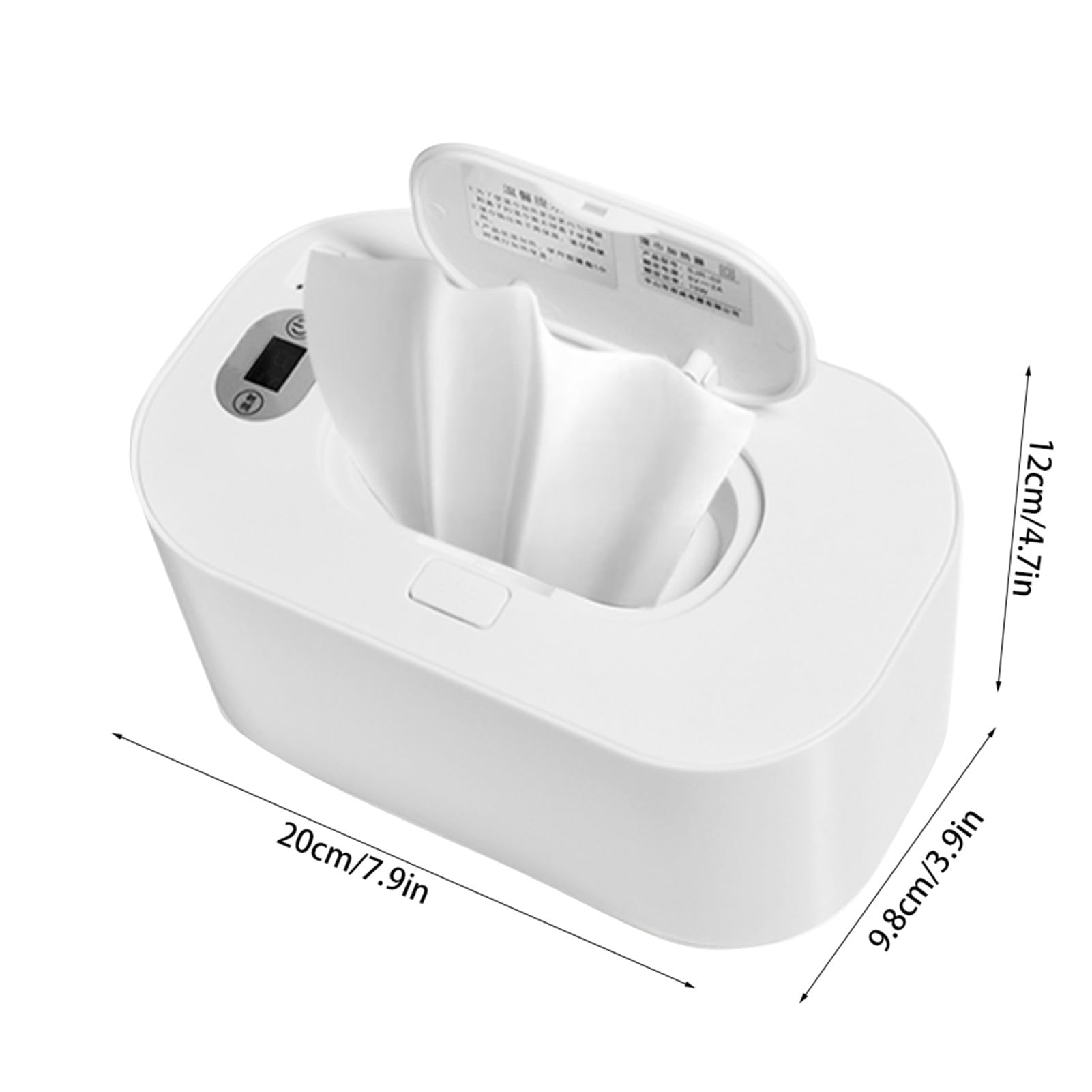 Scalda Salviette per Neonati con Display Digitale, Dispenser di Salviette per Neonati di Grande capacità, Alimentazione USB, Riscaldamento a Temperatura Regolabile