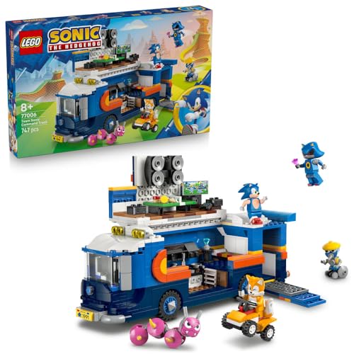 LEGO Sonic the Hedgehog Team Sonic Command Truck Toy - Interactive Set with an ATV Car & 5 Figures incl. Tails - Gift for 8+ Year Old Boys Girls & Gaming Fans - 77006