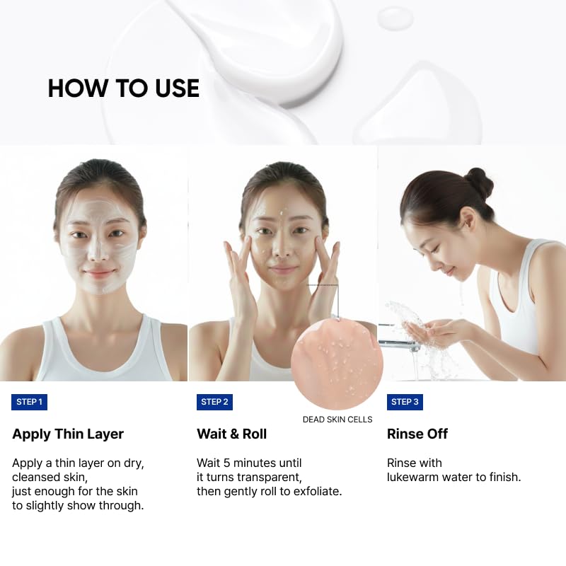 Microbiome Renewing Cream Mask, Wash-off Face Mask, Cream Exfoliating, Pore Care, Glass Skin Effect, Barrier-Friendly Korean Skincare | 3.38 fl.oz. (100ml)