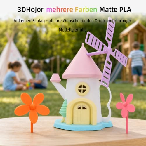 Image of 3DHoJor Matte PLA 3D Printer Filament Bundle, Multicolor Filament 1.75mm, Vacuum Packed, 0.25kg*8 Pack, 2kg Total, Milky White+Pink+Tangerine+Yellow+Green+Light Blue+Strawberry red+Lilac