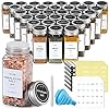 NETANY 25 Pcs Spice Jars with Labels - Glass Spice Jars with Shaker Lids, Minimalist Spice Labels Stickers, Collapsible Funnel, 4oz Seasoning Containers Bottles for Spice Rack, Cabinet, Drawer