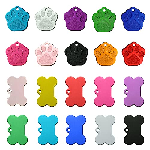 Dzsomt Placas para Perros 20 Piezas Placas de Identificación Perro...
