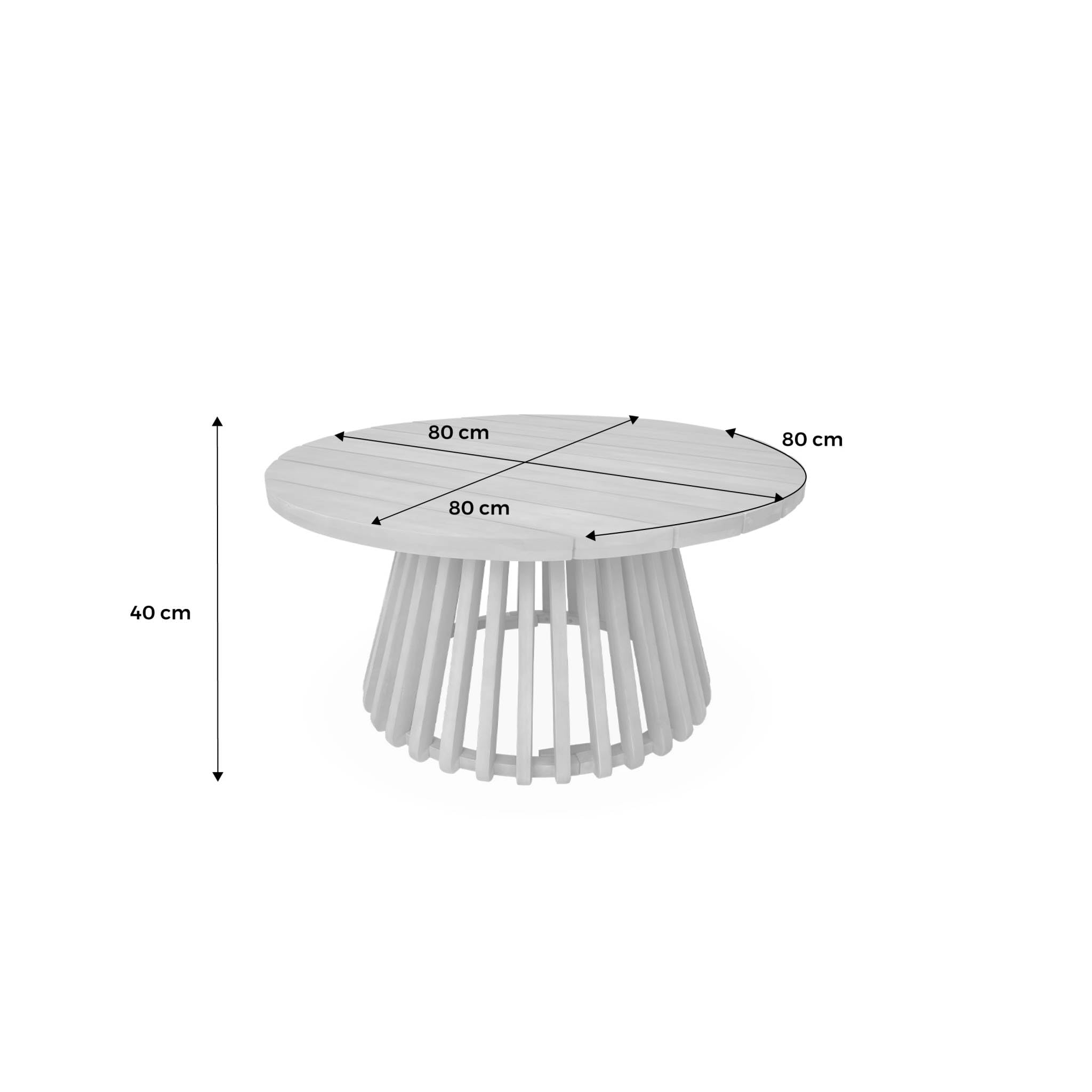 sweeek - Table Basse de Jardin Ronde en Bois d'acacia. intérieur/extérieur Ø80cm