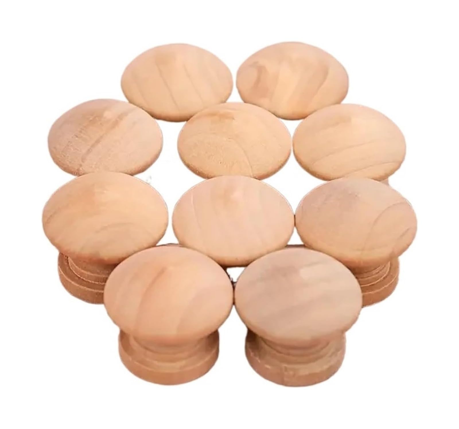 Opeximatun 10 Pieces Wooden Cabinet Knobs Pull Handles for Cabinets Drawers