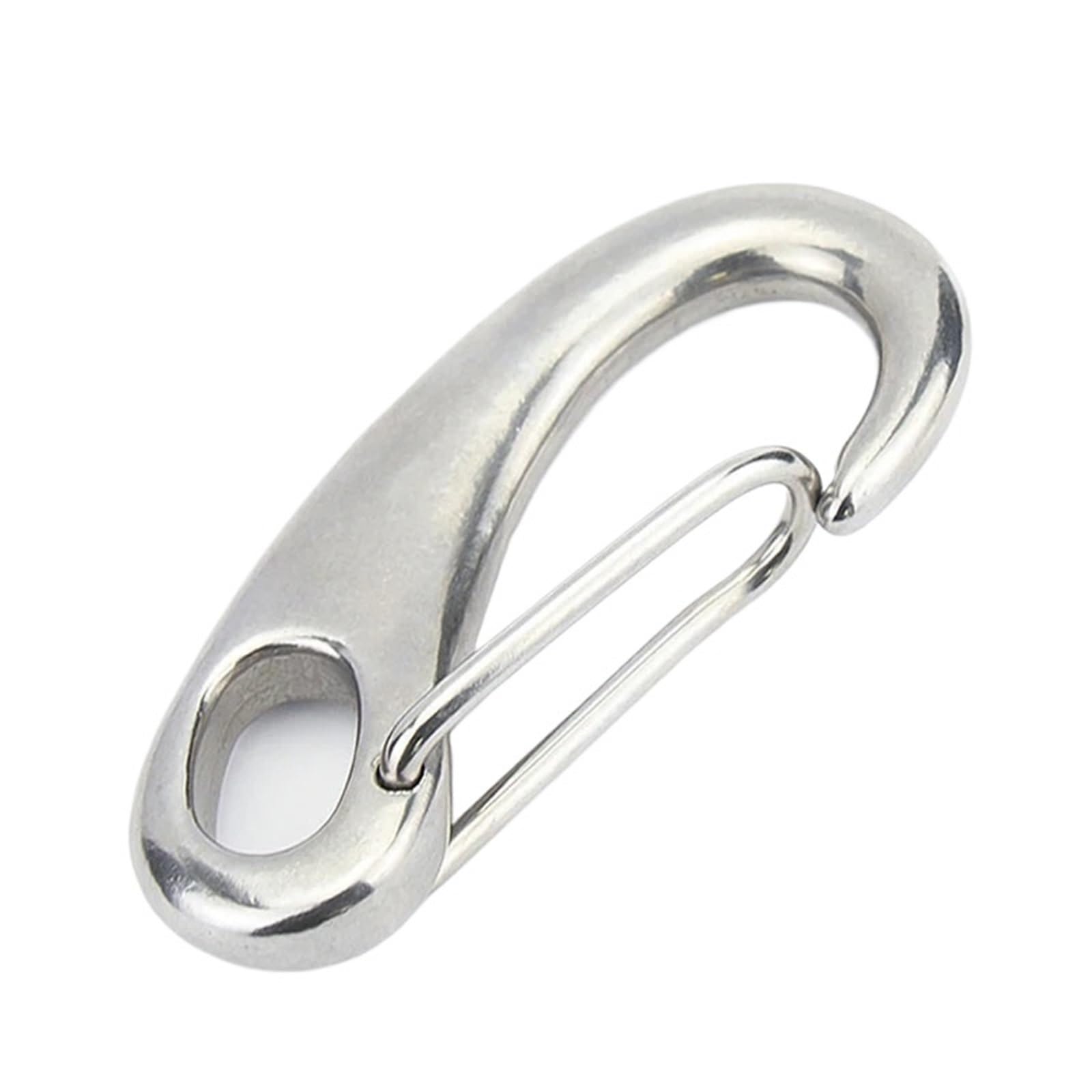 Clip Mosquetón con Forma Huevo Mosquetón de acero inoxidable 304 con forma de huevo, de 1 a 10 piezas, de 30/40/50/70/100 mm de longitud, con resorte, for cuerda de alambre, for barco o marino(M100,5p