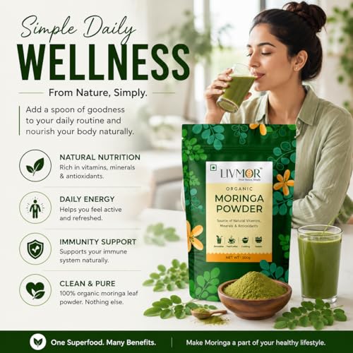 Image of Certified Organic Moringa Powder 200g | USDA Organic | From Pure Drumstick Leaves | Powder Form | For Daily Wellness & Natural Nutrition