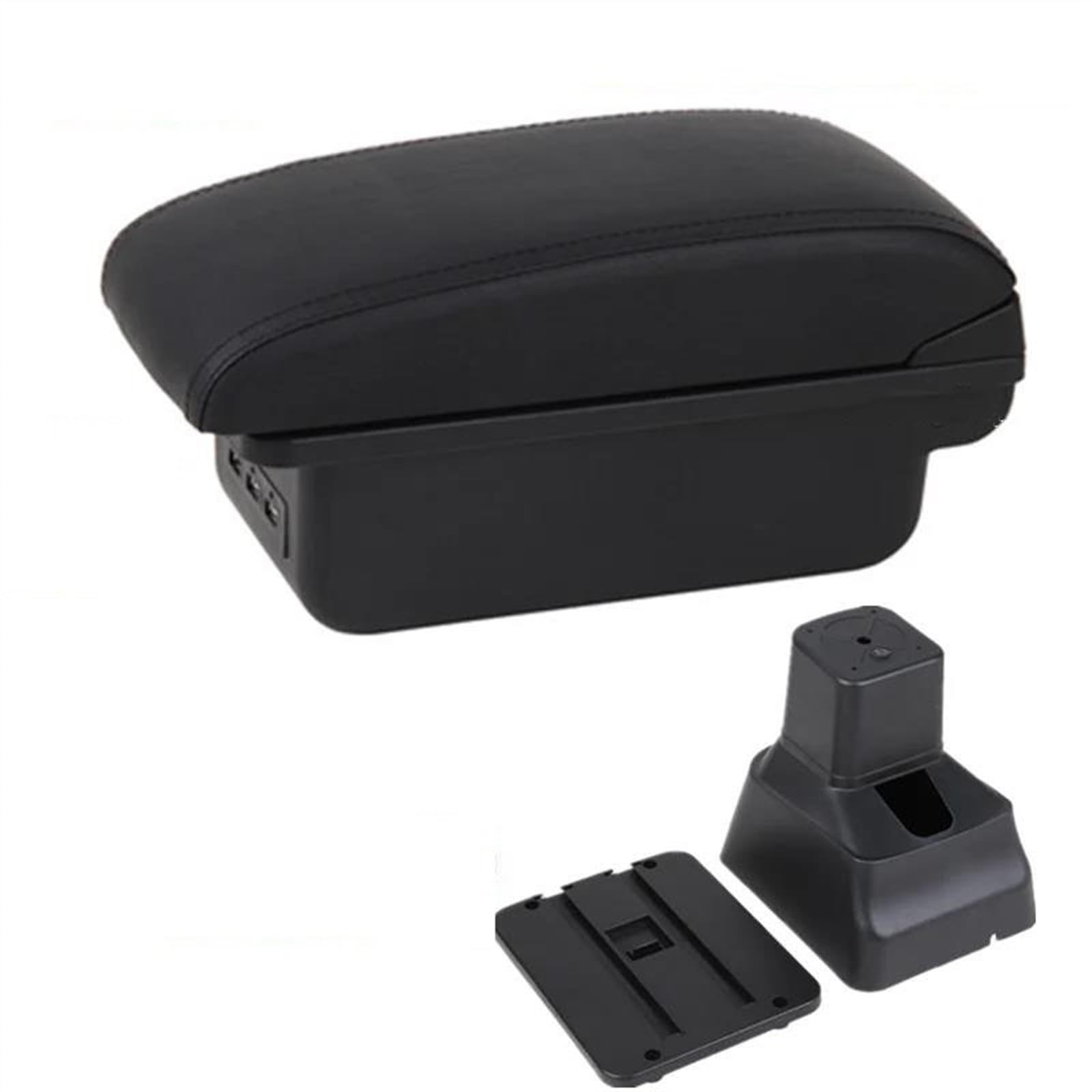 NOHEEU Center Console Armrest Storage Box Car Interior Parts Modification Accessories For Kicks 2016-2024(B2 black line 3USB)