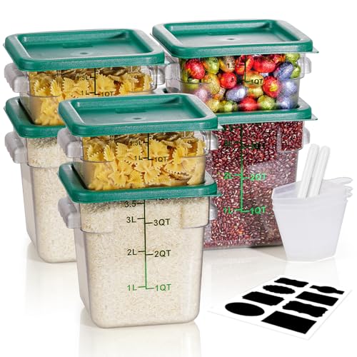 Image of 2QT&4QT 6PCS NSF Commercial Clear Food Storage Containers with Lids(GREEN)