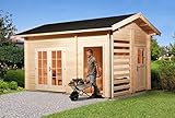weka Gartenhaus 150, 28 mm, DT, mit Holzlager und Geräteraum
