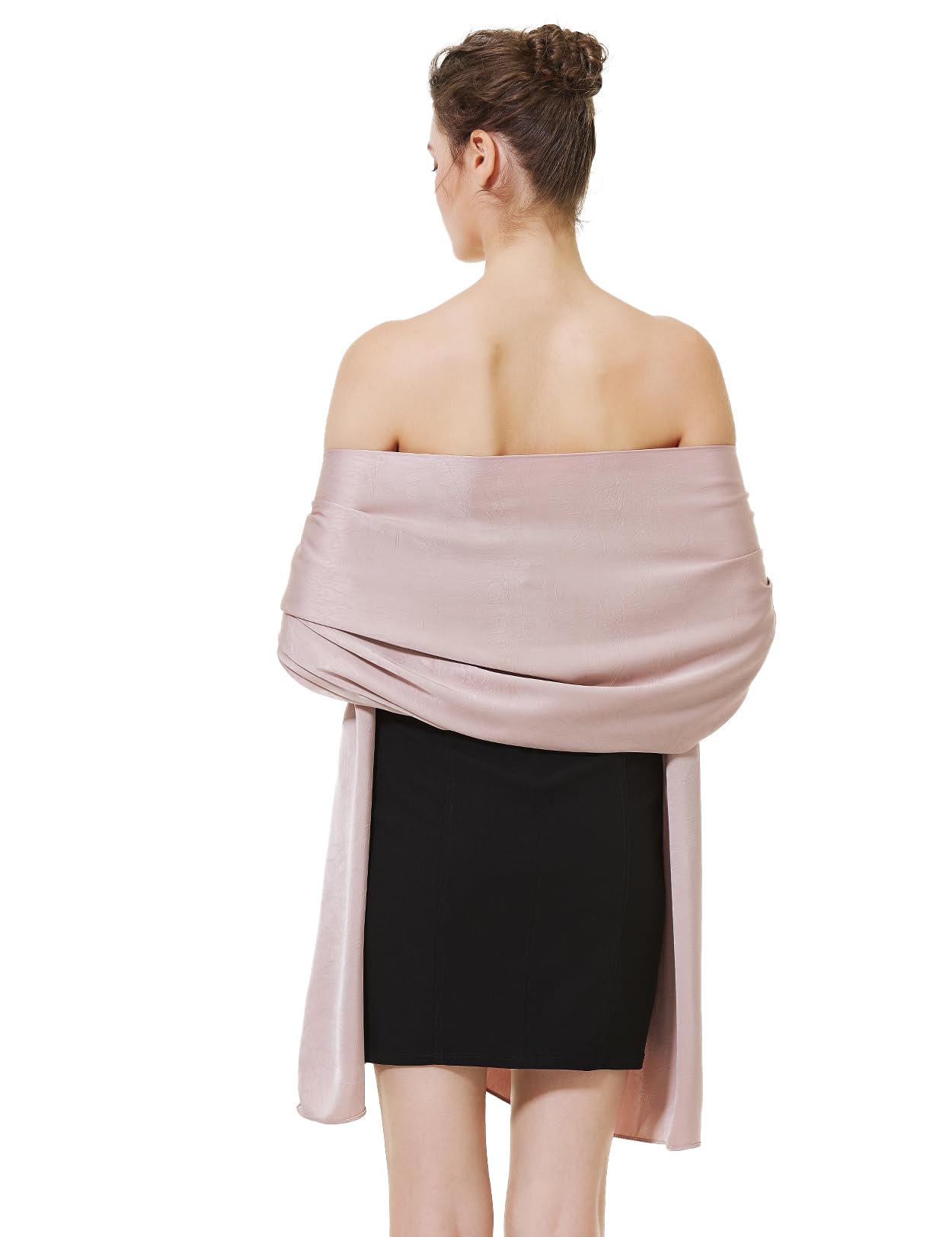 BEAUTELICATE Châle Étole En Satin Soyeux Écharpe Foulard Chic Luxueux Texture Pashmina Grande Taille Pour Mariage Soirée Cérémonie Femme Mariée Demoiselles d'honneur