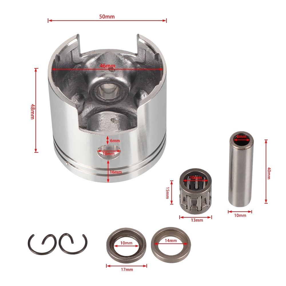 pist. Adatto for 100cc YD100/LD100 Kit perno pistone da 50 mm Motore Parti for bici motorizzate