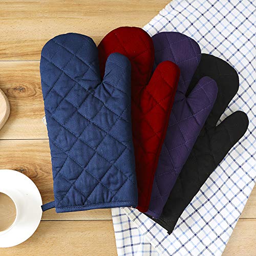 Anyi Oven Mitts Professional Heat Resistance Kitchen Oven Soft Cotton Gloves For Grilling Cooking Microwave Bbq Baking, 2-Pack With Soft Inner Lining #TOP1