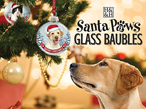 H&H - Pallina di Babbo Natale in vetro, motivo