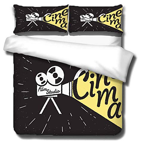 Bettwäsche 3D Bettbezug,Beamer 155X220Cm,Super Weiche Und Angenehme Microfaser/Polyester, Pflegeleicht,Bettbezug Mit Reißverschluss,2 X