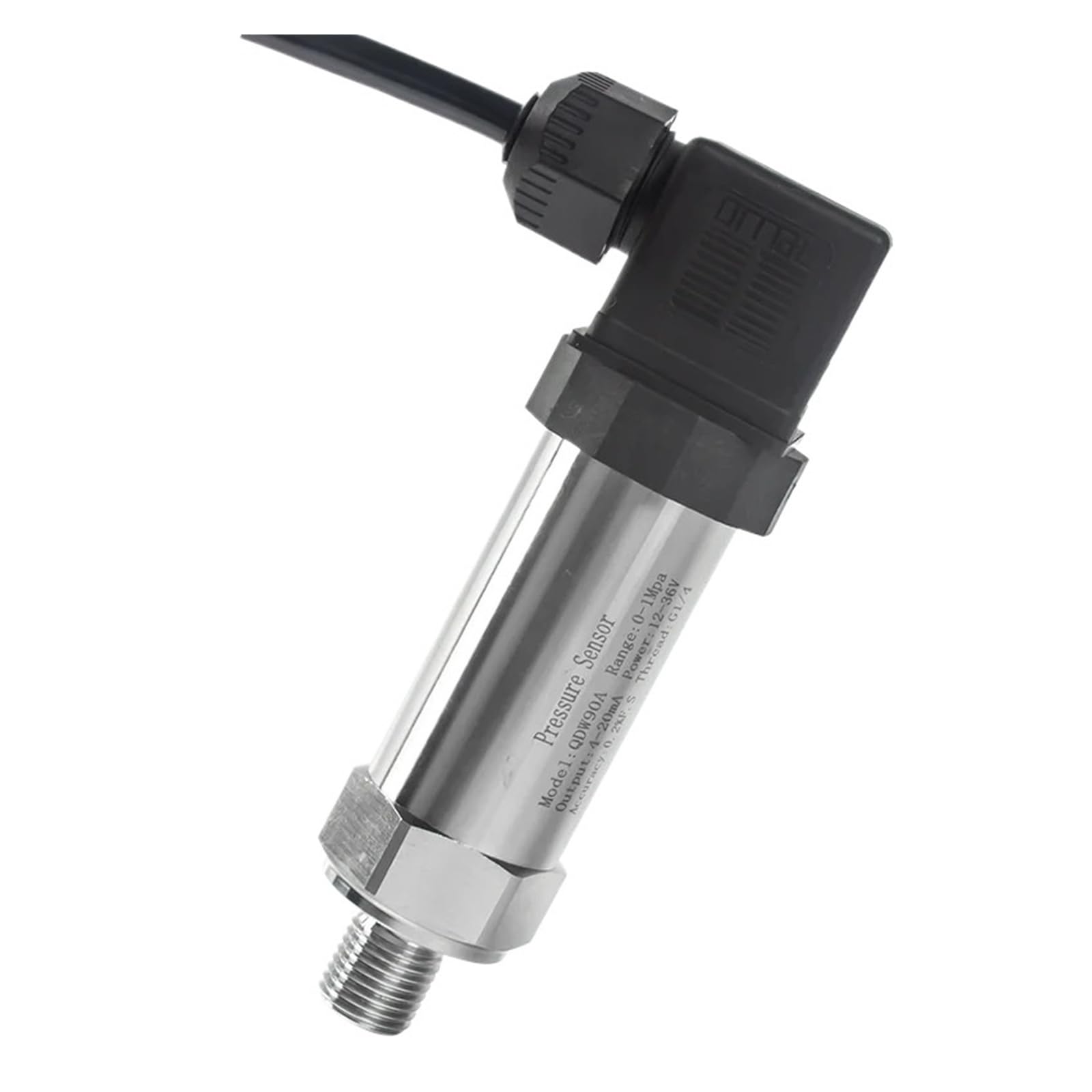 M20*1.5 Pressure Transmitter 4-20MA/0-10V/RS485 Pressure Sensor 24VDC 50bar/100bar/600bar Pressure Transmitter(0-10V Output,0-0.6Mpa)