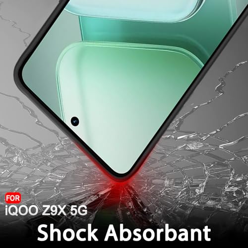 Image of TheGiftKart Sleek Back Cover Case for iQOO Z9X 5G | Slim Fit Protective Design | Ultra Matte Finish | Camera Protection Bump | Soft Silicon Back Cover Case for iQOO Z9X 5G (Silicone, Black)