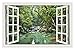 3D winylowe fałszywe okno sceneria naklejka na ścianę kalkoman - kuchnia sztuka dekoracje natury naklejka zielony las krajobraz dekoracyjne meble winylowe naklejki 3D Widok okna tapeta