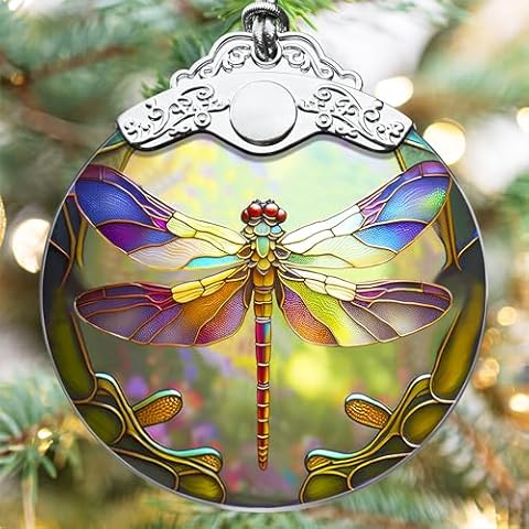 Dragonfly Ornament, Touber Christmas Ornaments, Christmas Hanging Ornament, Christmas Decorations, Christmas Tree Ornaments, Dragonfly Decor for Home - Pattern A Cover