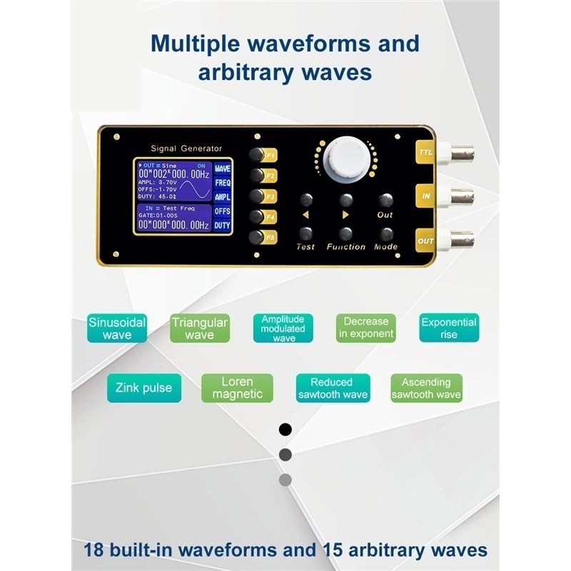 Generador de forma de onda arbitraria con función 7 en 1, onda sinusoidal de 1MHz 10Vpp con LCD TFT de 2,4 pulgadas for pruebas de laboratorio