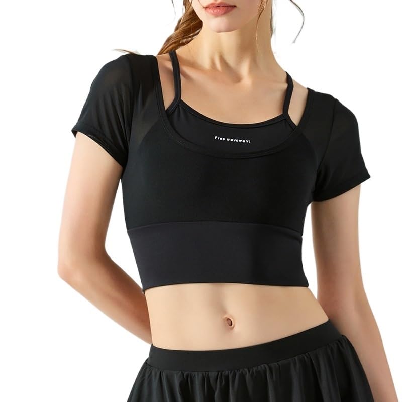 DAGIN Magliette da Palestra Corte per Donna Top da Yoga da Allenamento Top da Yoga a Maniche Corte da Palestra per Allenamento Top da Donna