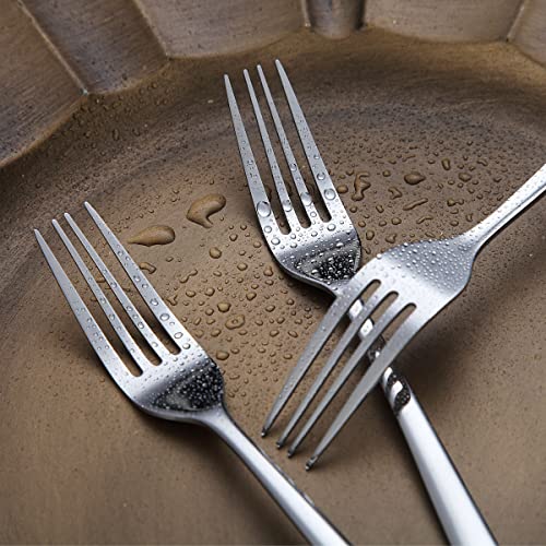 Forchetta da tavola da 6 pezzi, set di posate in acciaio inossidabile Kyraton da 7,9 pollici, set di posate, lavabile in lavastoviglie. (I soldi) - immagine 6