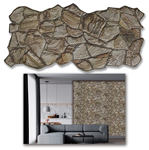 Grace Baltic - 3D-Wandpaneele für Innenwanddekoration, nicht klebend, PVC, Honig, Sandstein, Wandverkleidung, Paneele für Zuhause und Büro - (10 Stück/4,7 m²) Cover