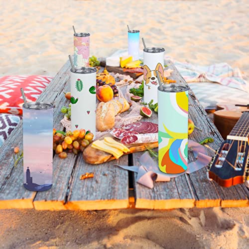 image for Yorkaan 20 oz Sublimation Tumblers, 10 Pack Blank Skinny Tumbler with 