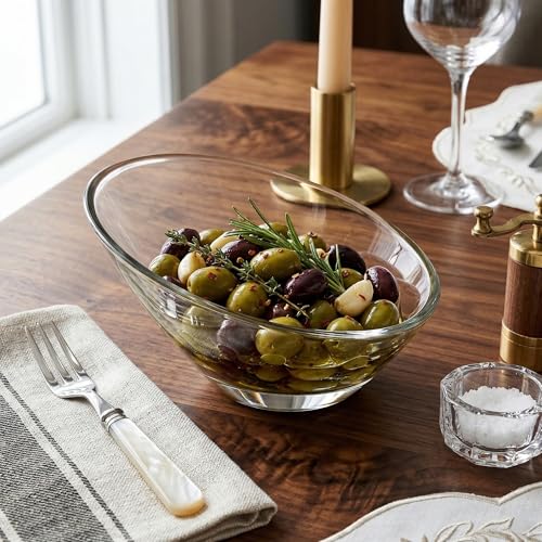 Image of KALAKRITI 6 Inches Glass Flower Vase | Slant Cut Vase for Fresh Flowers, Floating Candles & Potpourri | Multipurpose Centerpiece Bowl for Living Room, Dining Table & Office Decor (Pack of 1)