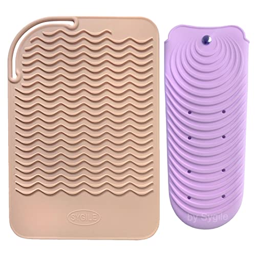 Sygile Tapete de silicone resistente ao calor grande rosa blush 2 em 1 28 x 19 cm, almofada de viage