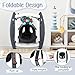 Wolfcode 5-in-1 Music and Lights Baby Walker Foldable with 5 Adjustable Heights, Baby Walker with Wheels and Bouncer Combo Portable, Infant Toddler Walker for Baby Boy Girls 6-18 Months