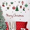 Merry Christmas Wall Decals Red Xmas Tree Snowflake Christmas Wall Stickers Removable Peel and Stick Art Murals for Bedroom Nursery Classroom Kids Room Christmas Party Decoration (Christmas) #2