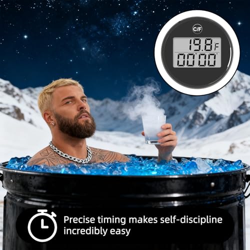 Ice Bath Thermometer and Timer Digital Waterproof Floating Pool Thermometer with Alarm for Water Temperature Measurement Detection Shower Baby Bath Digital Thermometer - Image 6