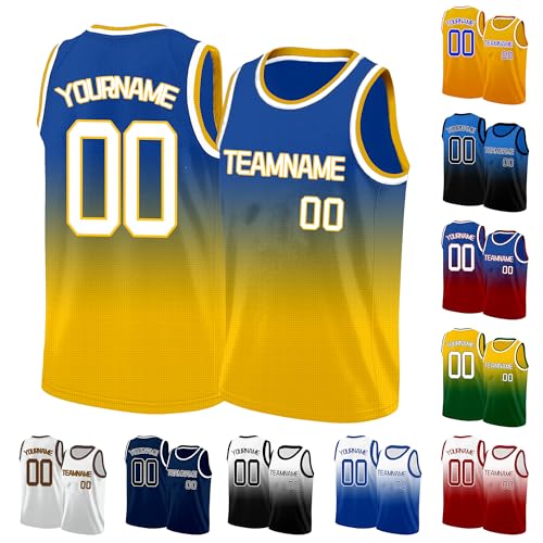 Image of Custom Basketball Jersey for Men - Personalized Name & Number, Embroidered or Printed, Athletic Shirt for Kids, Boys & Youth