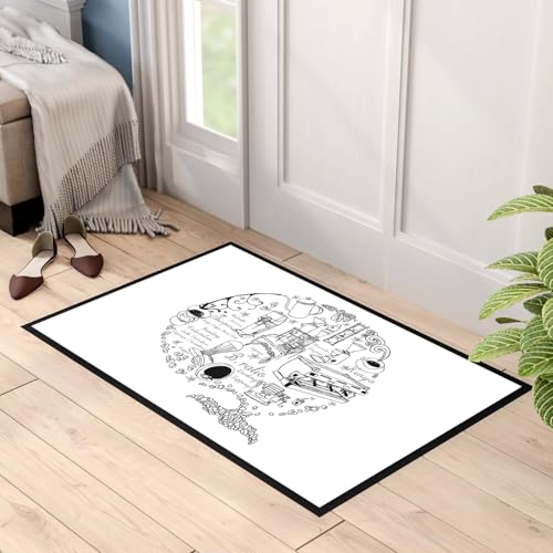 Paillasson Cafe Coffee Dessin Art Work tapis entrée espresso 60x40cm