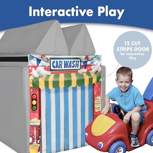 Image of Play Panel for Modular Play Couch Childrens Play Panel for Toddler (Sofa not Included) (Carwash - Two Panel Set)