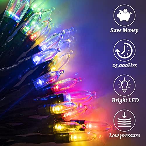 LITOHOM Battery Christmas Lights Outdoor, Multicolored 2 Pack 50 LED 16FT Christmas Tree Lights, IP65 Waterproof, 8 Lighting Modes with Auto Timer, Xmas Lights for Indoor & Outdoor.
